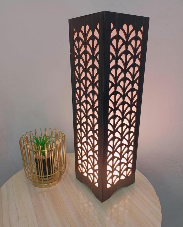 Large Size Wooden Side Table Lamp