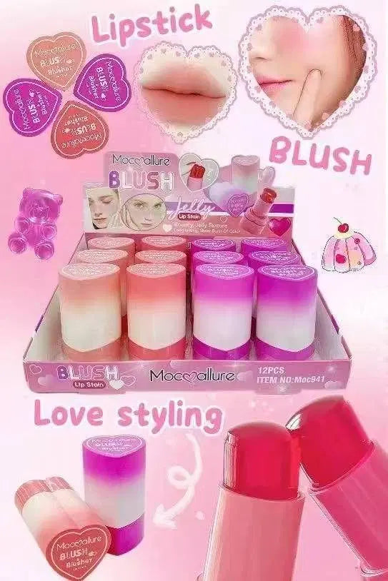 4 Pcs Jelly Blush Stick - 24 Hours Full Coverage, Sheer Texture in Multicolor