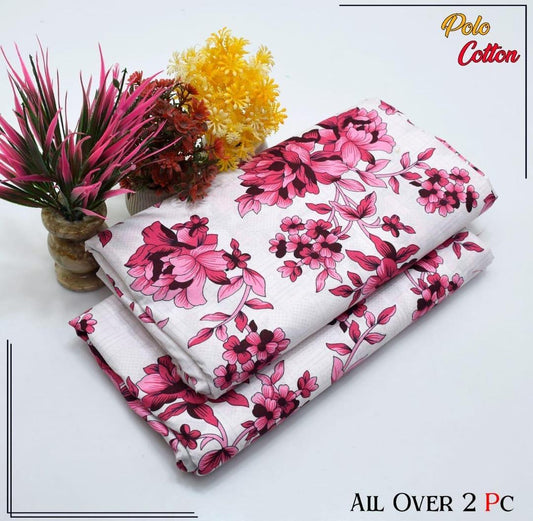 2 Pcs Women's Unstitched Printed Suit