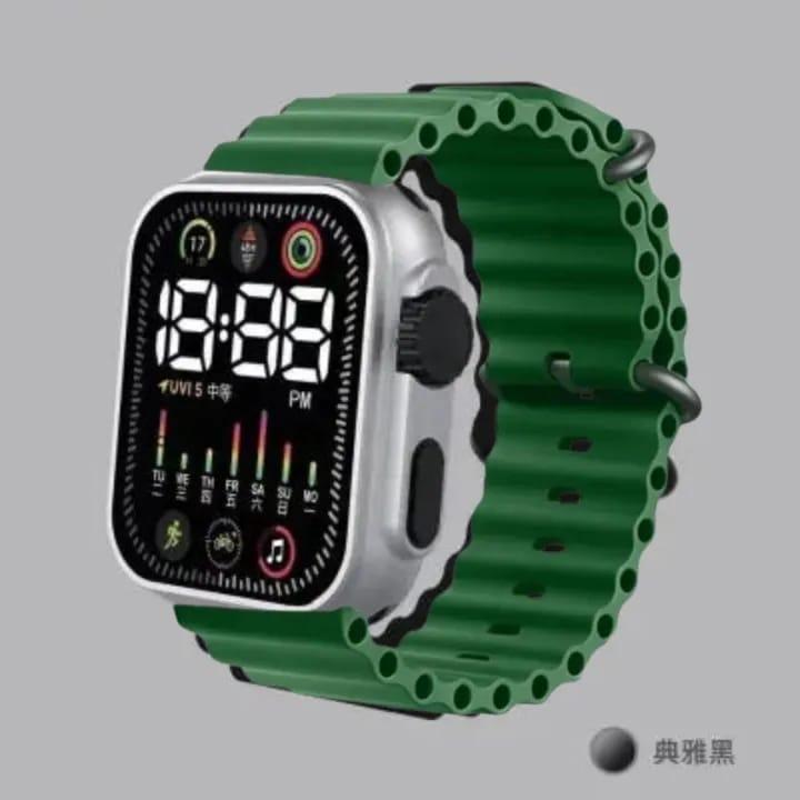 Unisex Waterproof Digital Display Watch - 1 Pc, Square Case with Textured Strap