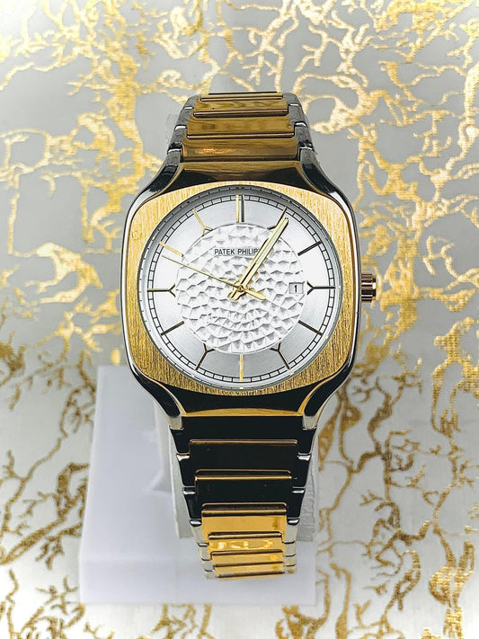 Men's Square Stainless Steel Analogue Watch with Chain Strap - 1 Pc