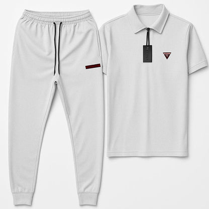 Men's Dri Fit Track Suit - 2 Pcs Silver Texture Set