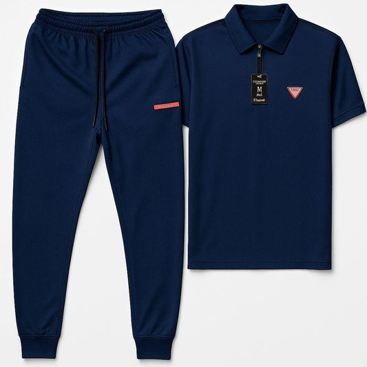 Men's Dri Fit Track Suit - 2 Pcs Blue Casual Wear
