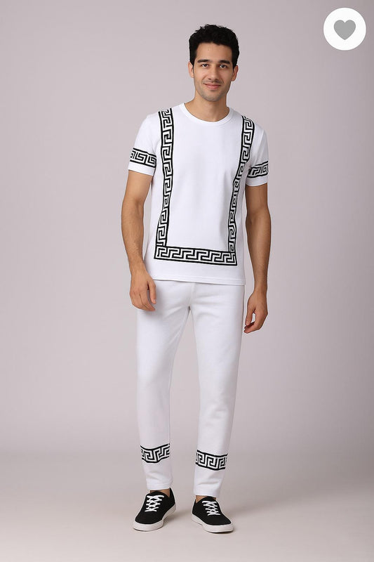 2 Pcs Men's Micro Interlock Printed Track Suit