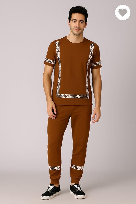 2 Pcs Men's Micro Interlock Printed Track Suit