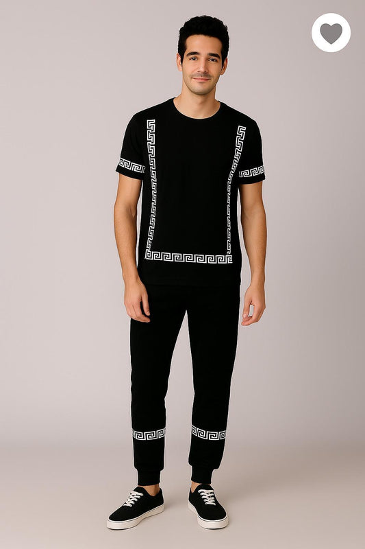 2 Pcs Men's Micro Interlock Printed Track Suit