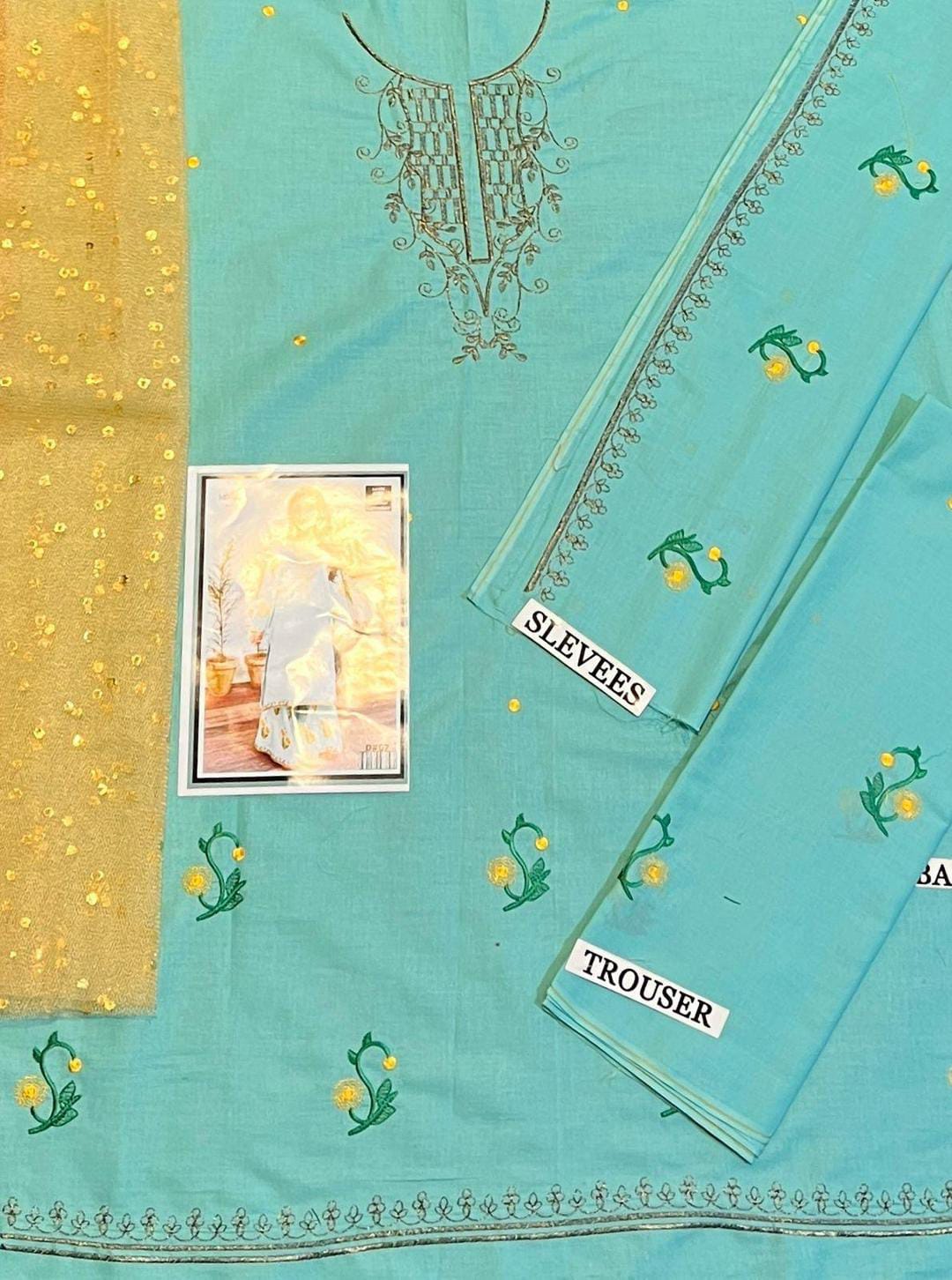 Charming Girl's 3 Pcs Embroidered Lawn Suit with Dupatta