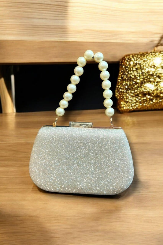 Exquisite Women's Fancy Clutch - 1 Pc in Silver and Golden