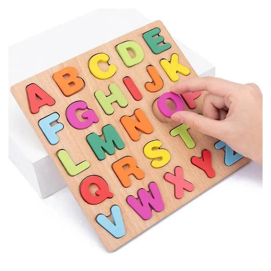 Colorful Wooden Capital ABC Puzzles -Educational Toy for Kids
