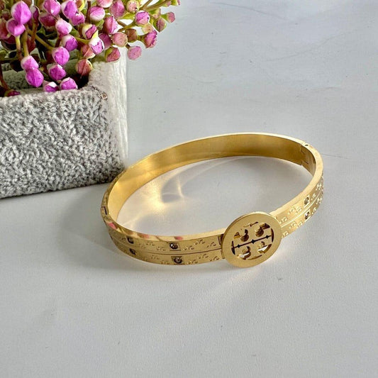 1 Pc Antique Design Gold Plated Kara Bangle
