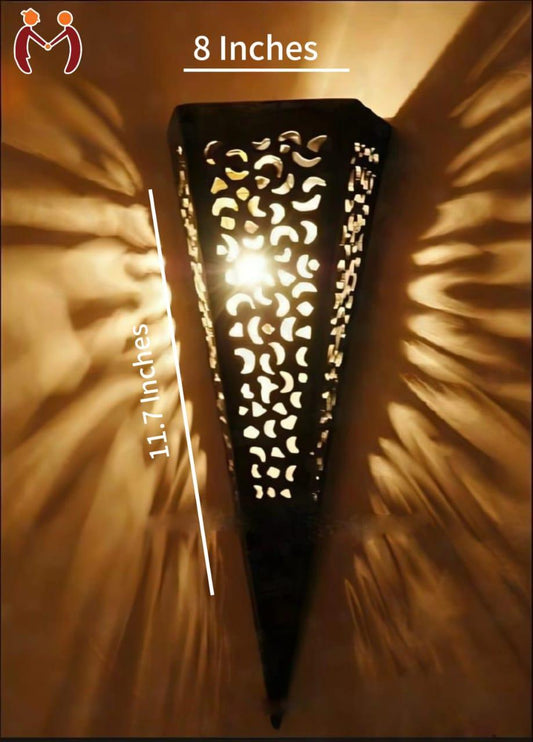 Scone Shaped Wooden Wall Hanging Lamp