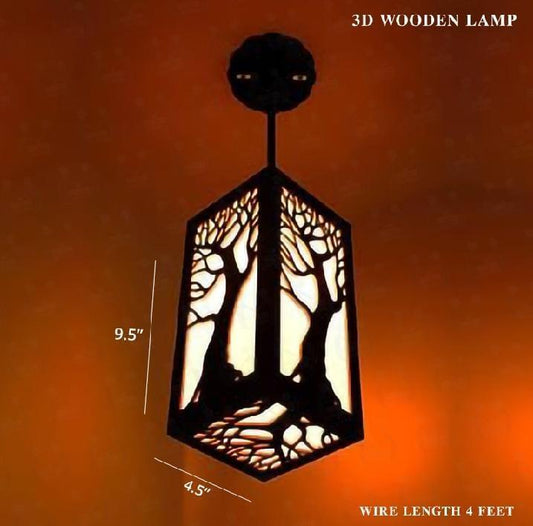 Trendy Design Wooden Ceiling Lamp - Large Size