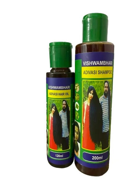 Vishwambhari Adivasi Herbal Hair Oil & Shampoo Combo – Natural Hair Growth & Anti-Hairfall Care