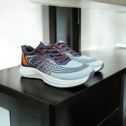 Men's Casual Grey Sneakers - Premium Synthetic Leather | Available in Multiple Sizes