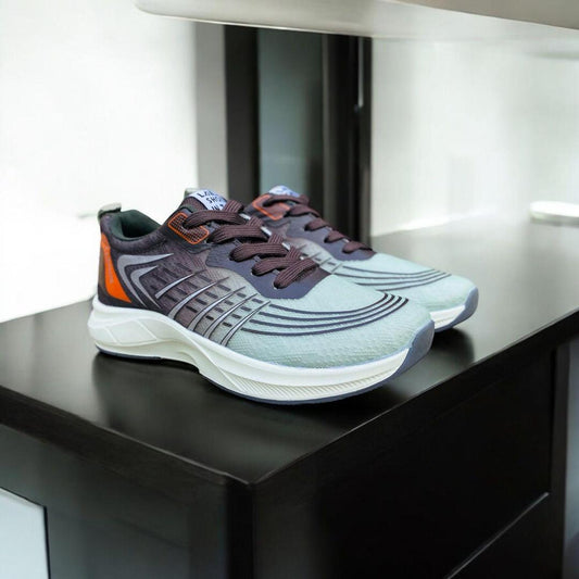 Men's Casual Grey Sneakers - Premium Synthetic Leather | Available in Multiple Sizes