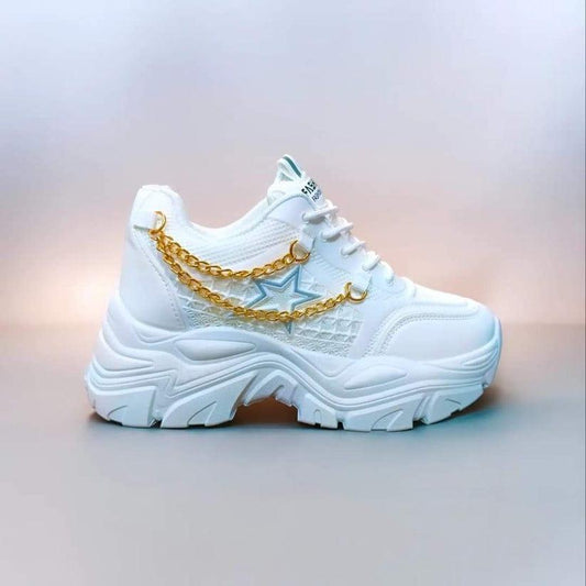 Women's Casual Rexine Joggers - 1 Pcs in White