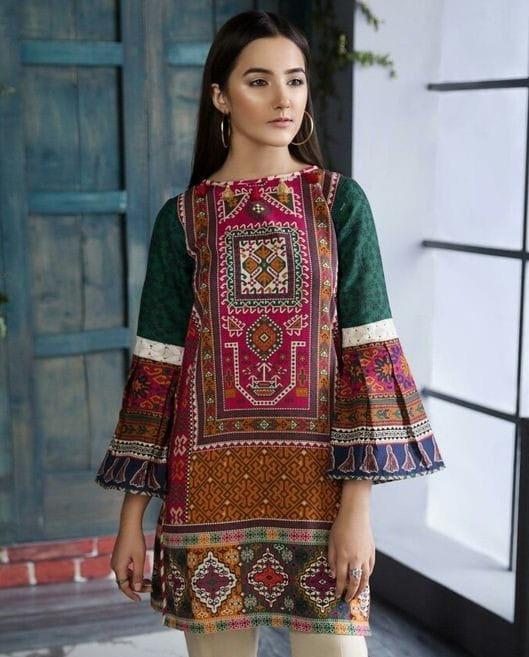 1 Pc Women's Unstitched Swiss Lawn Printed Shirt