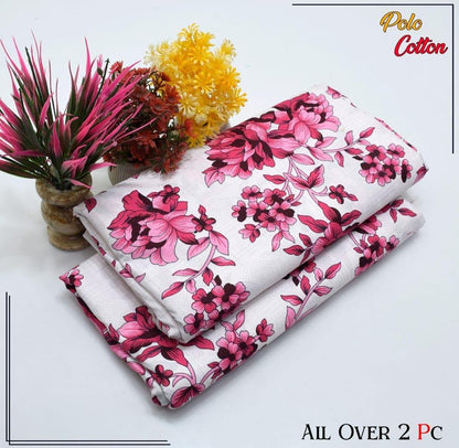 2 Pcs Women's Unstitched Printed Suit