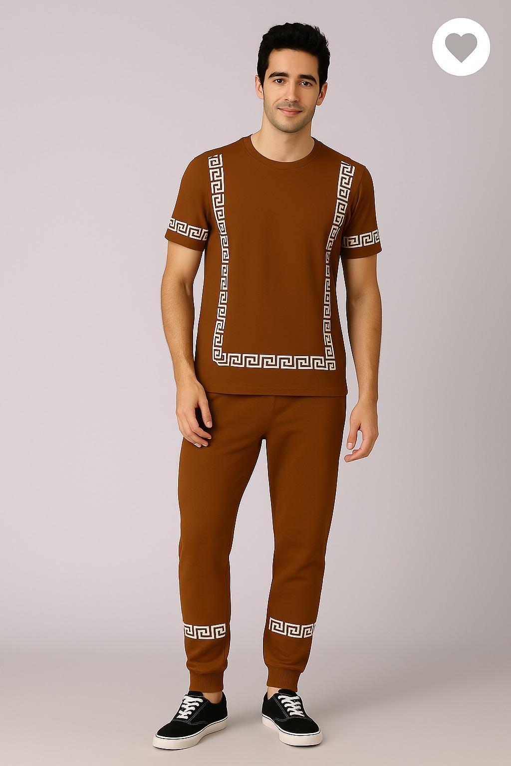 2 Pcs Men's Micro Interlock Printed Track Suit