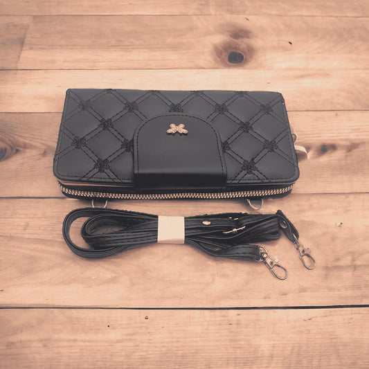 Women's PU Leather Embroidered Clutch