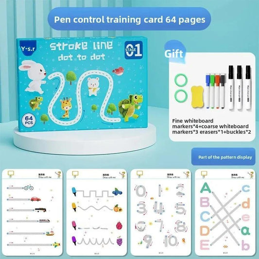 Multicolor Tracing Workbook Set - 2 Pcs Paper Learning Fun