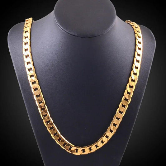12mm Punk Cuban Gold Chain Necklace For Men