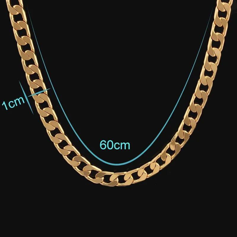 12mm Punk Cuban Gold Chain Necklace For Men