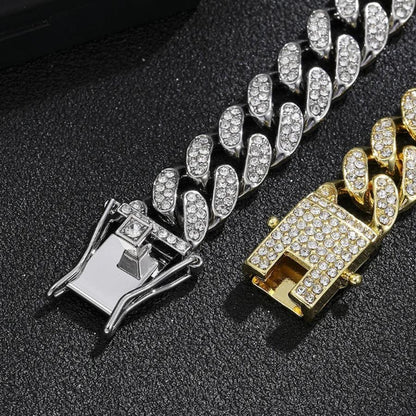 Unique Adjustable Gold & Silver Plated Rhinestone Chain Bracelet - 1 Pc Modern Design